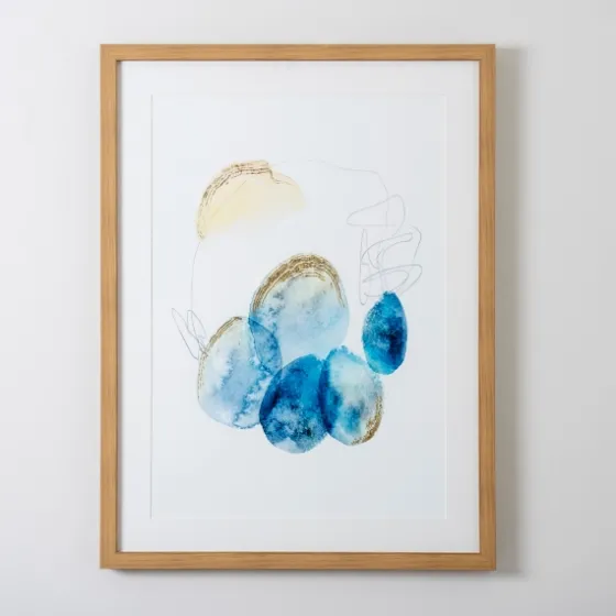 Blue And Gold Abstracts Ii Framed Art Print-Kirkland's Home Discount