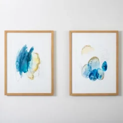 Blue And Gold Abstracts Ii Framed Art Print-Kirkland's Home Discount