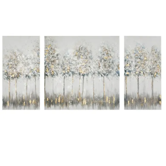 Blue And Gold Trees Canvas Art Prints, Set Of 3-Kirkland's Home Store