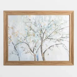 Blue And Gold Treetops Framed Art Print-Kirkland's Home Discount