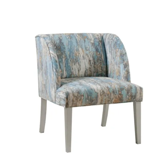 Blue And Gray Abstract Wingback Accent Chair-Kirkland's Home Hot