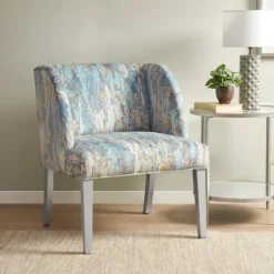 Blue And Gray Abstract Wingback Accent Chair-Kirkland's Home Hot