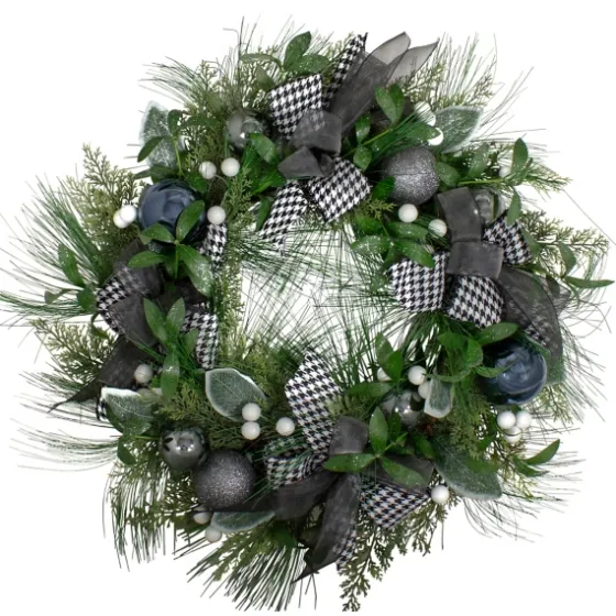 Blue And Gray Bow Wreath-Kirkland's Home Fashion