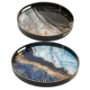 Blue And Gray Round Abstract Trays, Set Of 2-Kirkland's Home Cheap