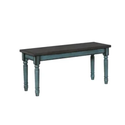Blue And Gray Traditional Wood Bench-Kirkland's Home Hot