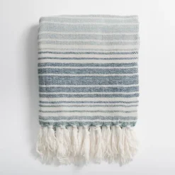 Blue And Green Chenille Crystal Stripes Throw-Kirkland's Home Best Sale