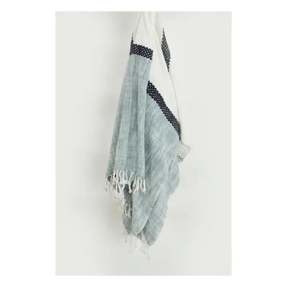 Blue And Ivory Colorblock Throw-Kirkland's Home Online
