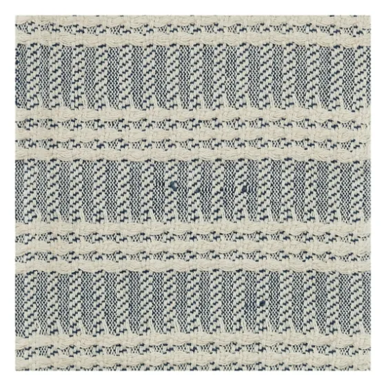 Blue And Ivory Striped Cotton Throw-Kirkland's Home New
