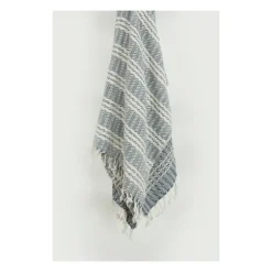 Blue And Ivory Striped Cotton Throw-Kirkland's Home New