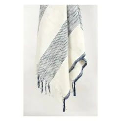 Blue And Ivory Striped Woven Cotton Throw-Kirkland's Home Best Sale
