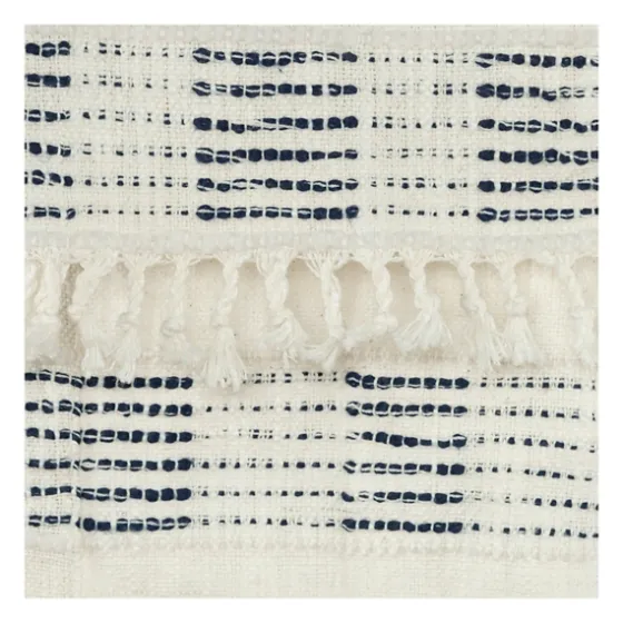 Blue And Ivory Woven Stripe Throw-Kirkland's Home Online