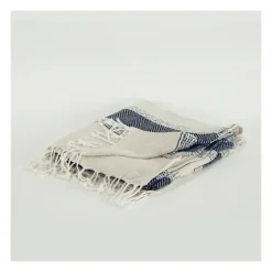 Blue And Natural Colorblock Chevron Throw-Kirkland's Home New
