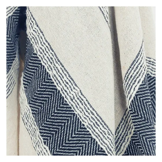 Blue And Natural Colorblock Chevron Throw-Kirkland's Home New