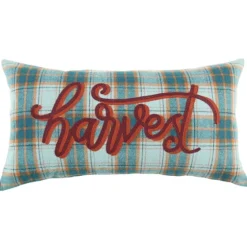 Blue And Orange Plaid Harvest Lumbar Pillow-Kirkland's Home Shop
