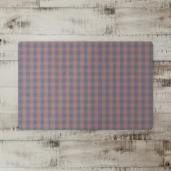 Blue And Orange Plaid Kitchen Mat-Kirkland's Home Shop