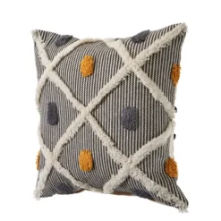 Blue And Orange Tufted Accent Pillow-Kirkland's Home Flash Sale