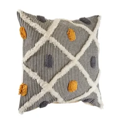 Blue And Orange Tufted Accent Pillow-Kirkland's Home Flash Sale