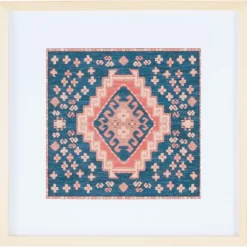 Blue And Pink Geometric Framed Textile Wall Plaque-Kirkland's Home Online