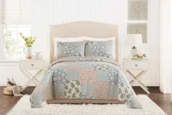 Blue And Rose Patchwork Full/Queen 3-Pc. Quilt Set-Kirkland's Home Fashion