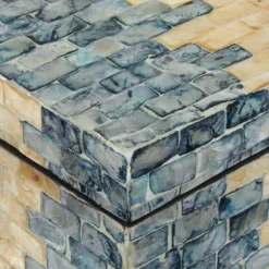 Blue And Tan Wood Capiz Shell 2-Pc. Box Set-Kirkland's Home Outlet