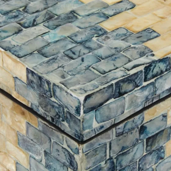 Blue And Tan Wood Capiz Shell 2-Pc. Box Set-Kirkland's Home Outlet