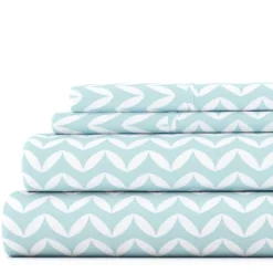 Blue And White Chevron 3-Pc. Twin Sheet Set-Kirkland's Home Cheap