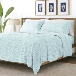Blue And White Chevron 3-Pc. Twin Sheet Set-Kirkland's Home Cheap