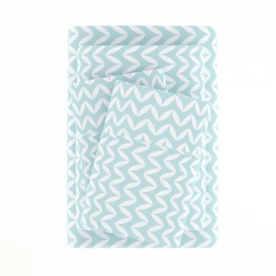 Blue And White Chevron 3-Pc. Twin Sheet Set-Kirkland's Home Cheap