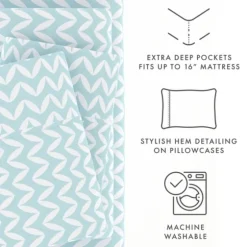 Blue And White Chevron 3-Pc. Twin Sheet Set-Kirkland's Home Cheap