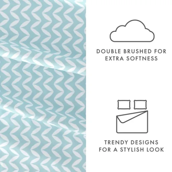 Blue And White Chevron 3-Pc. Twin Sheet Set-Kirkland's Home Cheap