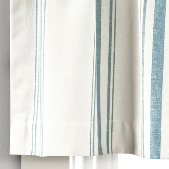 Blue And White Farmhouse Stripe Valance-Kirkland's Home Shop