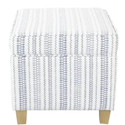 Blue And White Hometown Striped Storage Ottoman-Kirkland's Home Sale