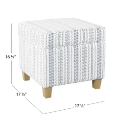 Blue And White Hometown Striped Storage Ottoman-Kirkland's Home Sale
