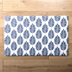 Blue And White Leandra Kitchen Mat-Kirkland's Home Outlet