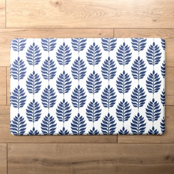 Blue And White Leandra Kitchen Mat-Kirkland's Home Outlet