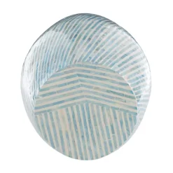 Blue And White Mosaic Capiz Shell Drum End Table-Kirkland's Home Fashion