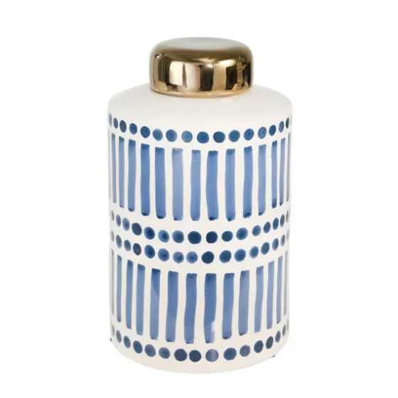 Blue And White Patterned Ceramic Jar-Kirkland's Home Sale
