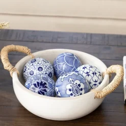 Blue And White Porcelain Orbs, Set Of 5-Kirkland's Home Flash Sale