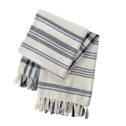 Blue And White Striped Tassel Throw-Kirkland's Home Flash Sale