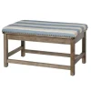 Blue And White Striped Upholstered Wood Bench-Kirkland's Home Cheap