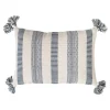Blue And White Woven Stripe Lumbar Pillow-Kirkland's Home Discount