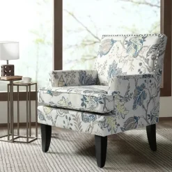 Blue And Yellow Floral Upholstered Accent Chair-Kirkland's Home Shop