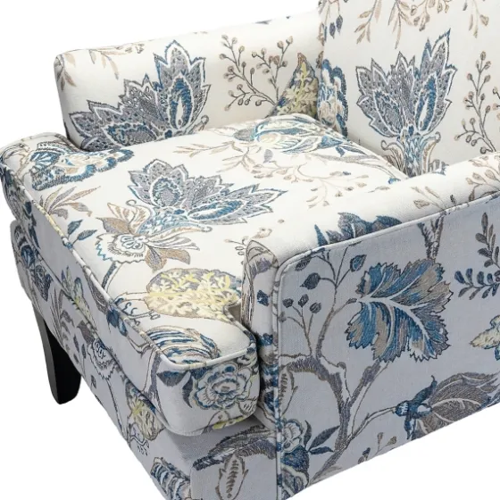 Blue And Yellow Floral Upholstered Accent Chair-Kirkland's Home Shop