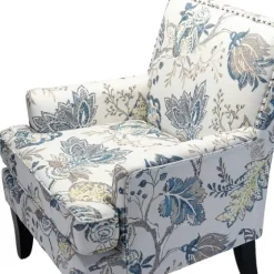 Blue And Yellow Floral Upholstered Accent Chair-Kirkland's Home Shop