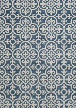 Blue Auckland Tile Outdoor Area Rug, 6X9-Kirkland's Home Fashion