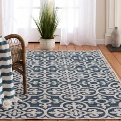 Blue Auckland Tile Outdoor Area Rug, 6X9-Kirkland's Home Fashion