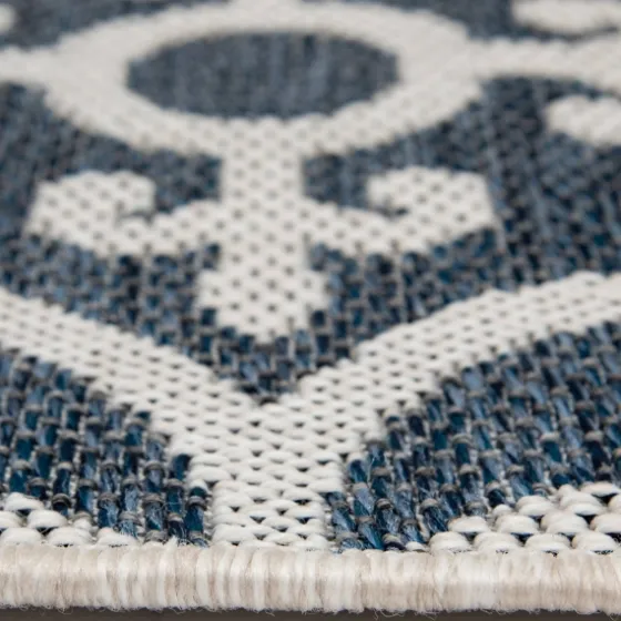 Blue Auckland Tile Outdoor Area Rug, 6X9-Kirkland's Home Fashion