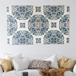 Blue Azulejo Wood Wall Plaque-Kirkland's Home Sale