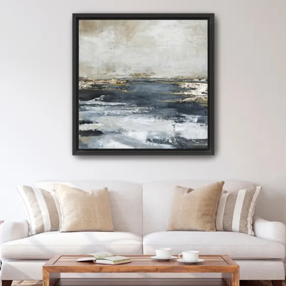 Blue Bay Framed Canvas Art Print, 42X42 In.-Kirkland's Home Sale