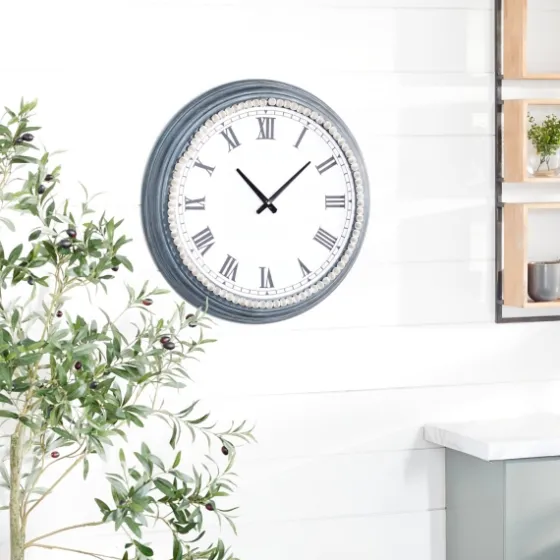 Blue Beaded Roman Numeral Clock-Kirkland's Home Shop